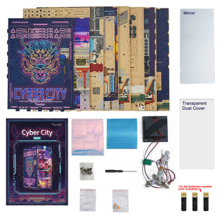 DIY Book Nook Kit: Cyber City w/ Dust Cover