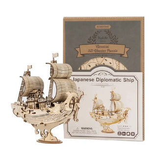 Japanese Diplomatic Ship Rokr Robotime 3D Wooden Puzzle