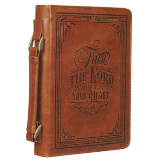 Bible Cover | Classic Brown | Proverbs 3:5 | Trust in the Lord with all your Heart