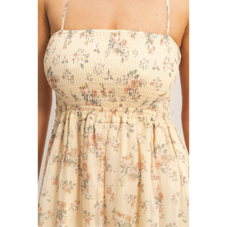 Smocked Floral Maxi Dress | HY-11