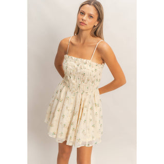 Blossom Breeze Button Mini Dress  HY-01