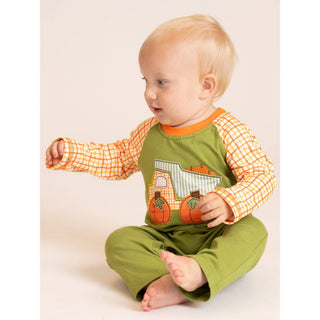 Pumpkin Hauler Crew Embroidered Romper MN-05