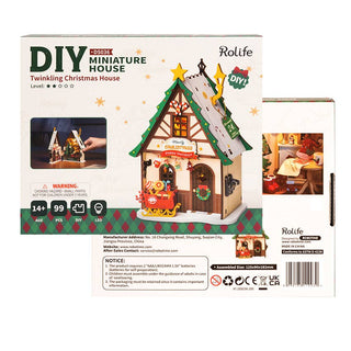 Twinkling Christmas House Rolife DIY House Wooden