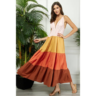 Multi Color Tiered Maxi Dress VT-04