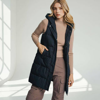 Quilted Comfort Hooded Puffer Vest | PO-27