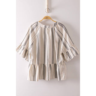 Sunlit Charm Striped Blouse VJ-12