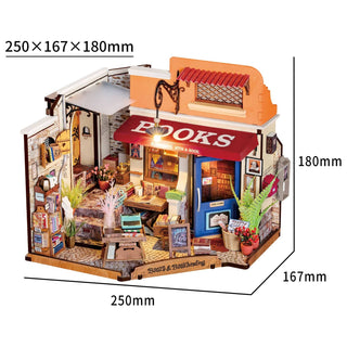 Corner Bookstore Rolife DIY Miniature House Kit