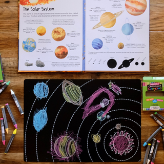 Chalkboard Solar System Placemat 12x17