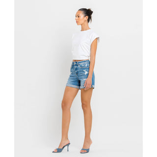 High Rise Double Cuff Shorts FM-15