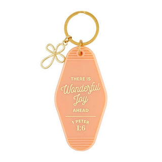 Scripture Keychain - There is Wonderful Joy Ahead