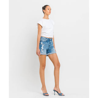 High Rise Double Cuff Shorts FM-15