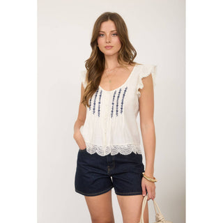 Wildflower Grace Embroidered Blouse | BP-48