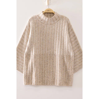 Ribbed Knit Mock Neck Sweater | VJ-01