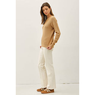 CLASSIC CREW NECK DROP SHOULDER RIBBED SWEATER | BC-29
