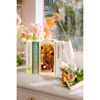 DIY Book Nook Kit: Floral Corner with Dust Cover | Hands Craft | TGB09