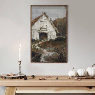 Old White Barn By Nina Blue 16x24