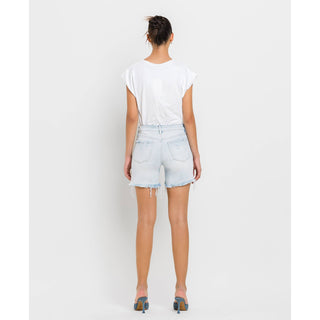 Mid Rise Distressed Stretch Shorts FM-16