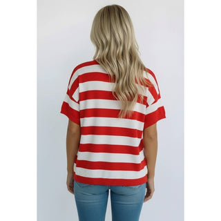 4th of July Stripe Star Patch Top | KA-02