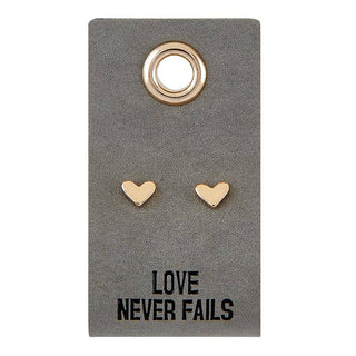 Leather Tag Earrings - Love Never Fails