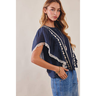 Bluebell Bloom Embroidered Blouse LI-10