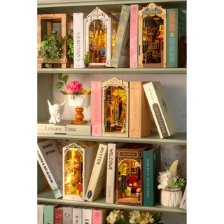 DIY Book Nook Kit: Floral Corner with Dust Cover | Hands Craft | TGB09