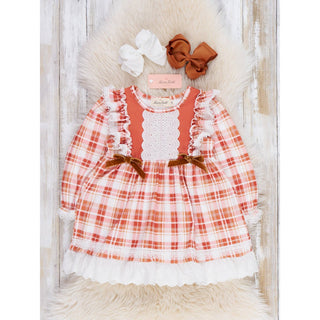 Harvest Plaid Lace Ruffle Dress MN-02