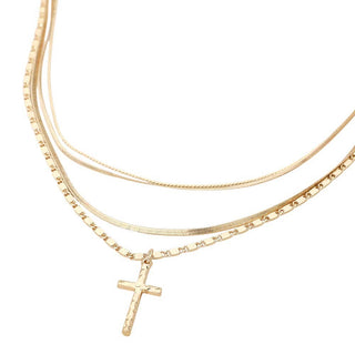 Layered Faith Cross Necklace | SS-18