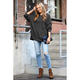 Brushed Melange Drop Shoulder Oversized Sweater ZN-81