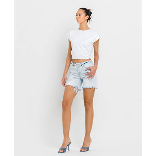 Mid Rise Distressed Stretch Shorts FM-16