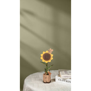 Sunflower Robotime Rowood DIY Wooden Flower 3D Puzzles