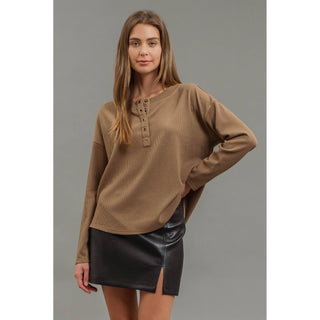 Everyday Ease Henley Knit Top | BP-44