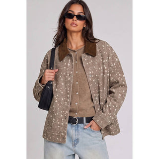 Bambi Mocha Western Animal Print Jacket | VJ-26