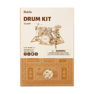 Rolife 3D DIY Wooden Puzzle Drum Kit Models TG409 for Gift