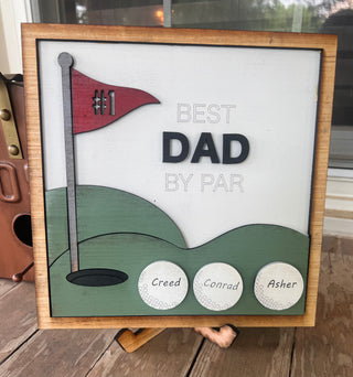 Best Dad Golf Sign - Personalized Fathers Day Gift