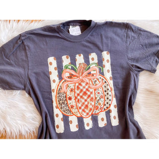 Patchwork Pumpkin Graphic Tee l KT-418