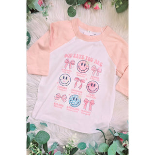 God Says You Are | Girls’ Graphic Tee | KT-28