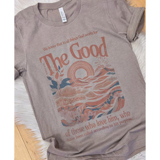 KT-03 We Know God Works all Things for the Good - Romans 8:28- Bella Canvas Short Sleeve Tee