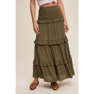 Ruffle Tiered Maxi Skirt LI-01