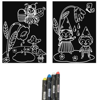 Chalkboard Mini Mat Gnomes & Fairies Coloring Kit