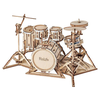 Rolife 3D DIY Wooden Puzzle Drum Kit Models TG409 for Gift