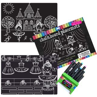 Chalkboard Ballerina Travel Mat Set