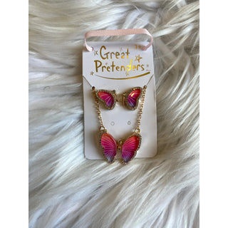 Great Pretenders Butterfly Necklace and Earrings Set