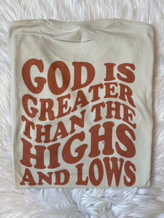 God is Greater Bella + Canvas Tee in Oatmeal