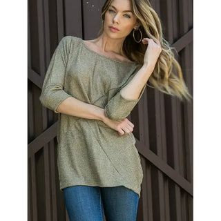 Gold Lurex Dolman Knit Top OF-02
